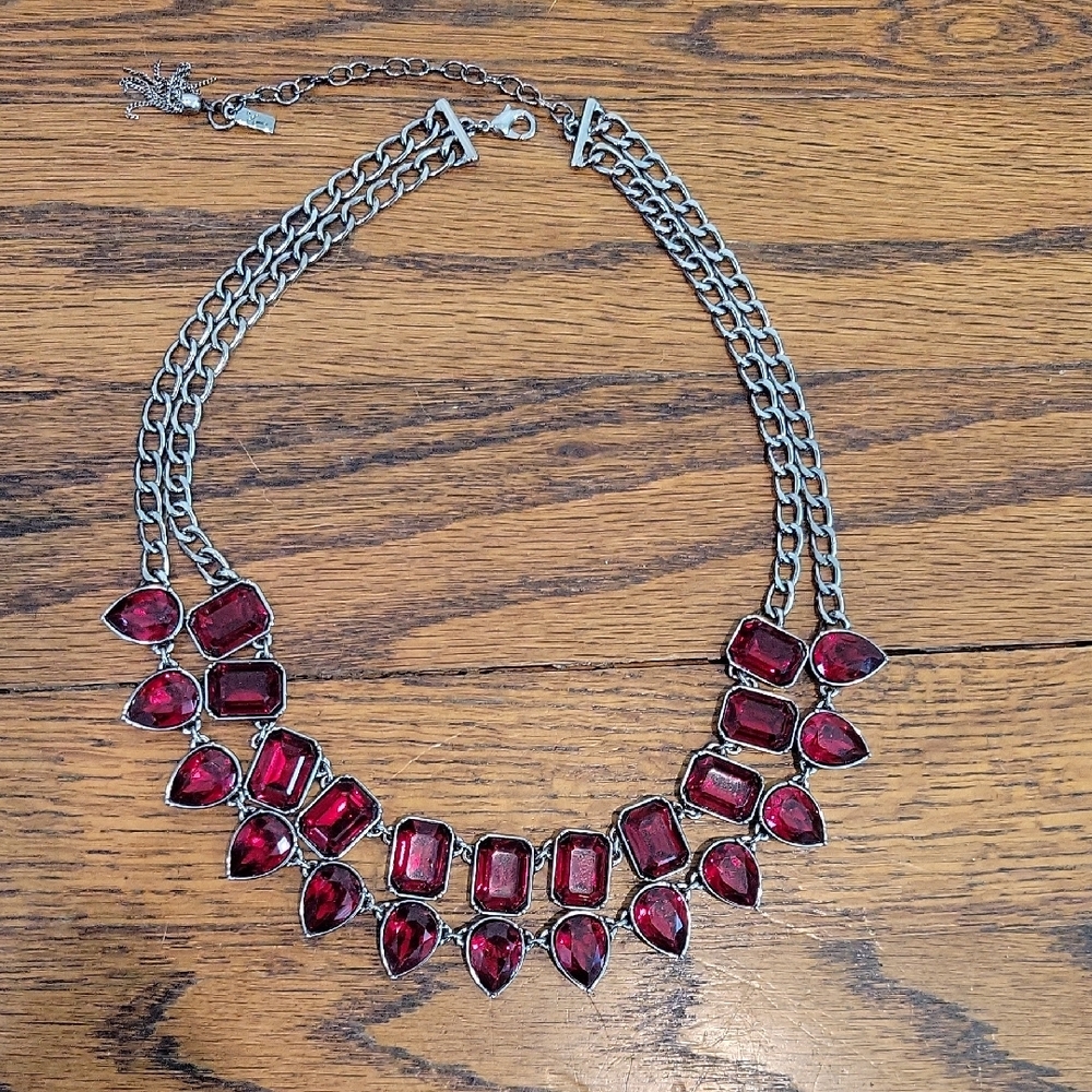 Simply Vera Necklace with Deep Red Stones